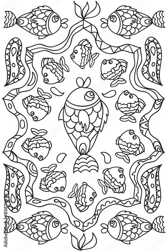 Fish zentangle Stock Illustration | Adobe Stock