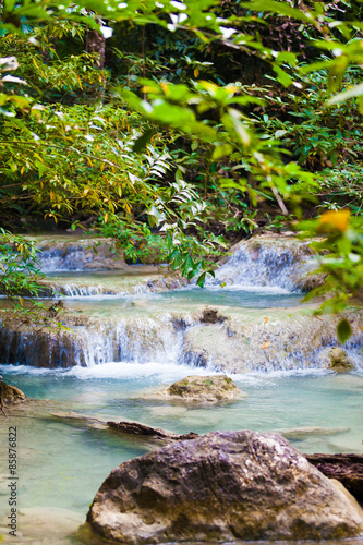 Deep forest waterfall.