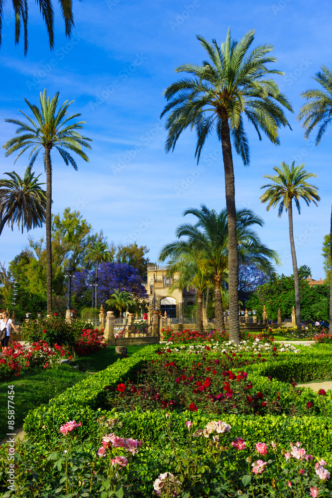 Gardens of Museum of Arts and Traditions of Sevilla, Spain.