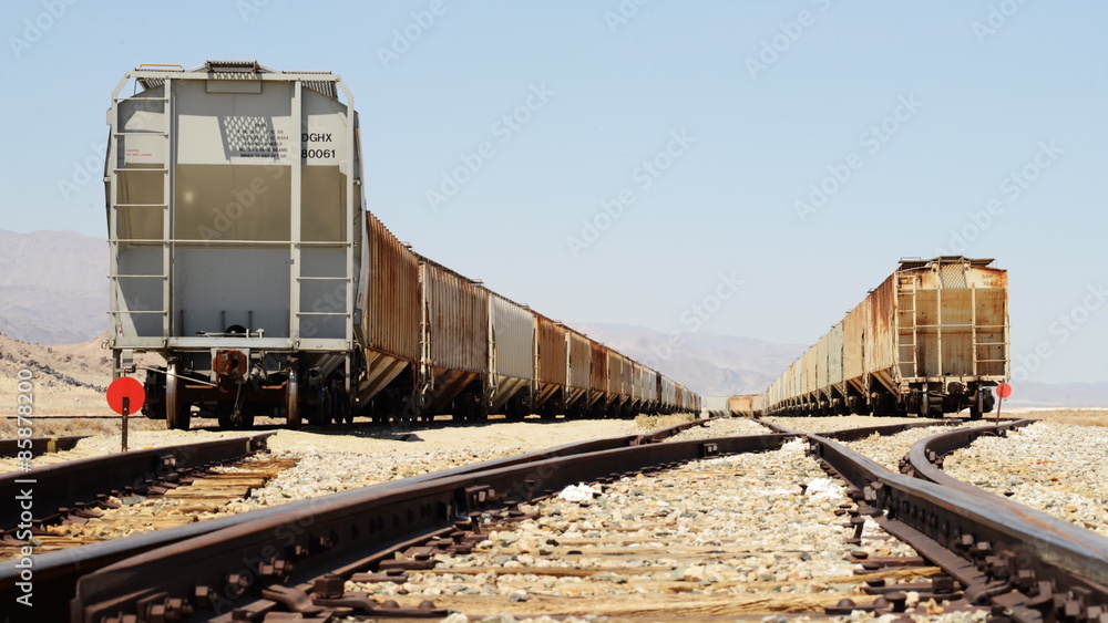 motion controlled dolly time lapse with dolly left and tilt down motion of railroad track in Trona, California motion controlled dolly time lapse with dolly left and tilt down motion of railroad track in Trona, California