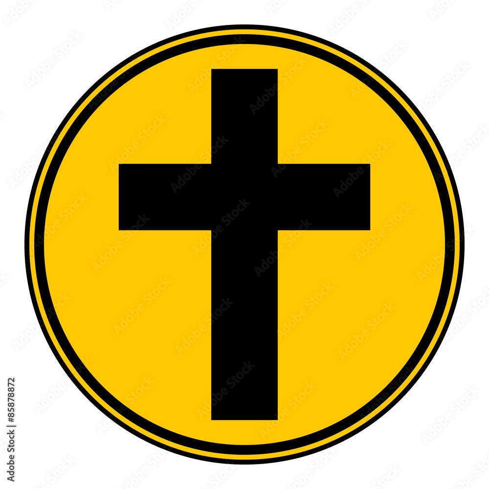 Obraz premium Religious cross button.
