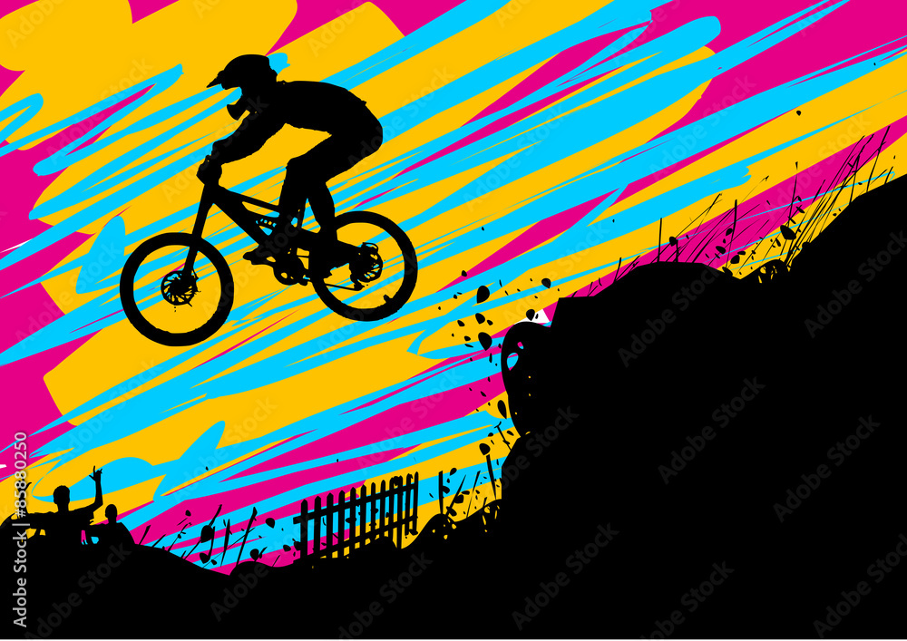 Abstract mountain bike background Stock Vector | Adobe Stock