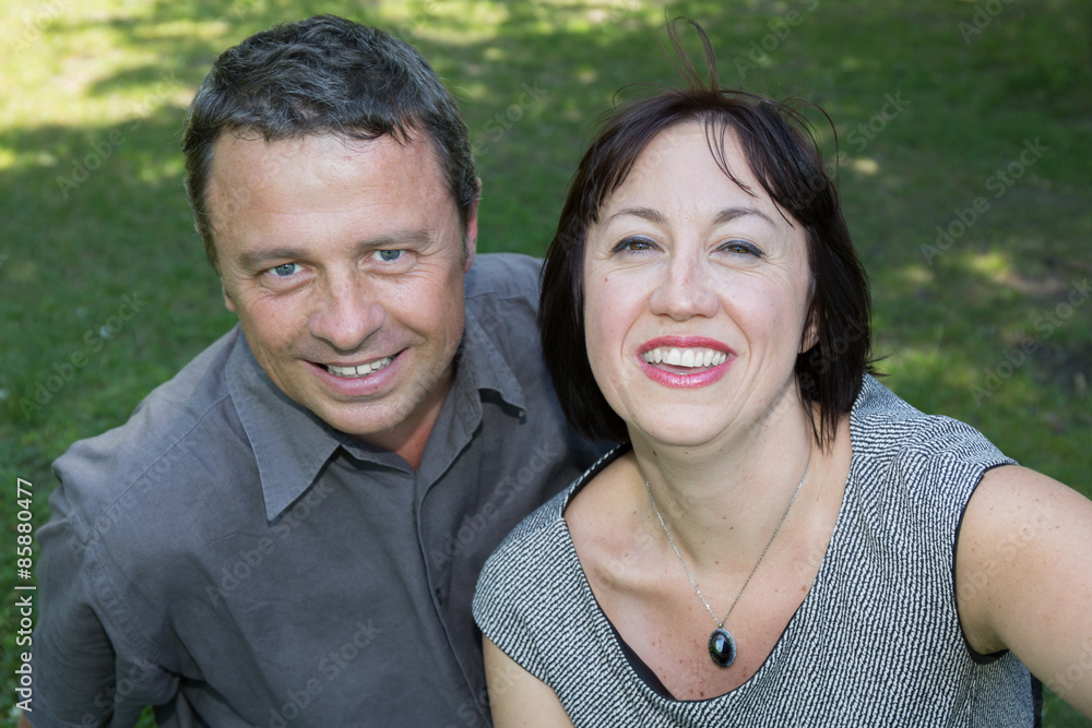 Summer scene of a happy middle aged couple Summer scene of a happy middle aged couple