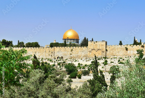 Al-Aqsa Mosque and golden Dome of the Rock  Jerusalem