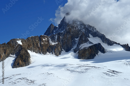 mountain peak covered with snow in the Swiss Alps