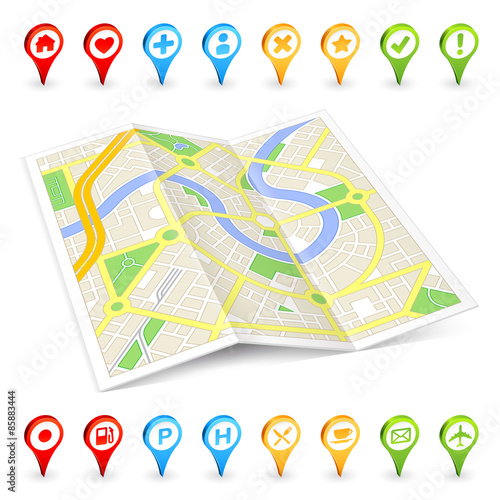 3D tourist folded Citymap