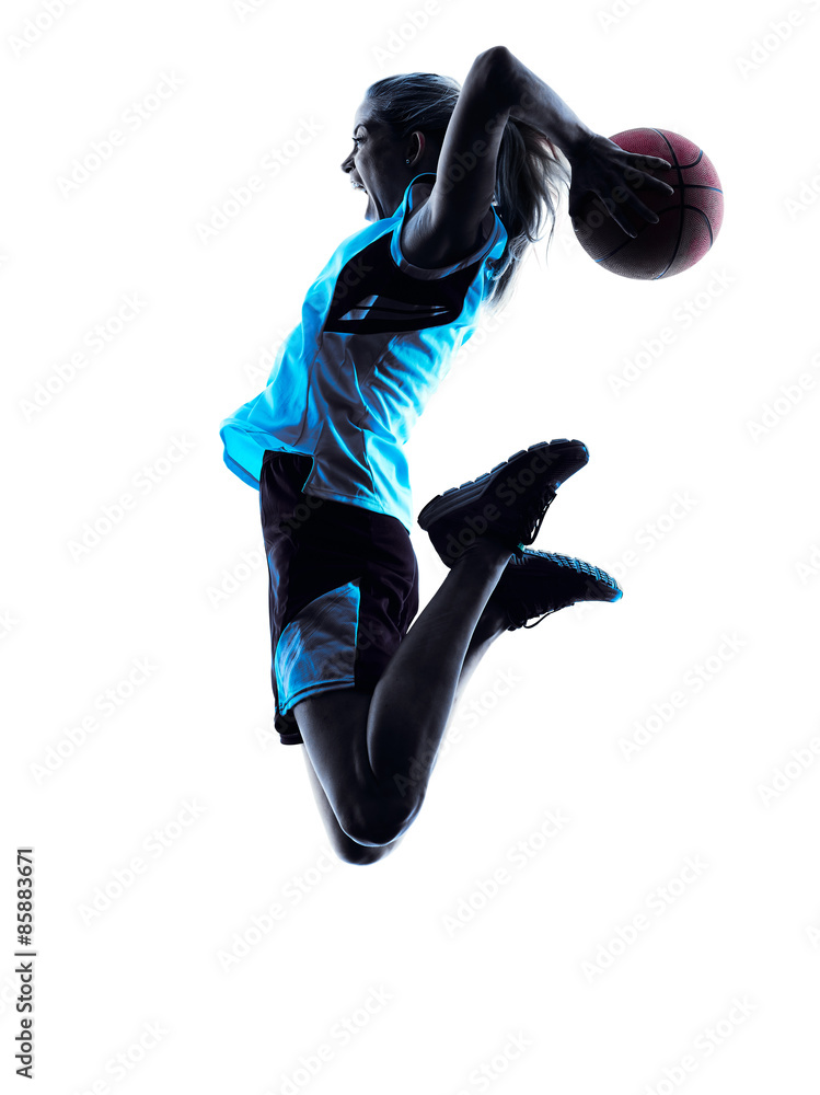 Obraz premium woman basketball player silhouette