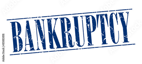 bankruptcy blue grunge vintage stamp isolated on white background