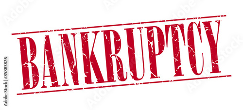 bankruptcy red grunge vintage stamp isolated on white background