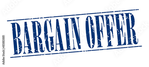 bargain offer blue grunge vintage stamp isolated on white background