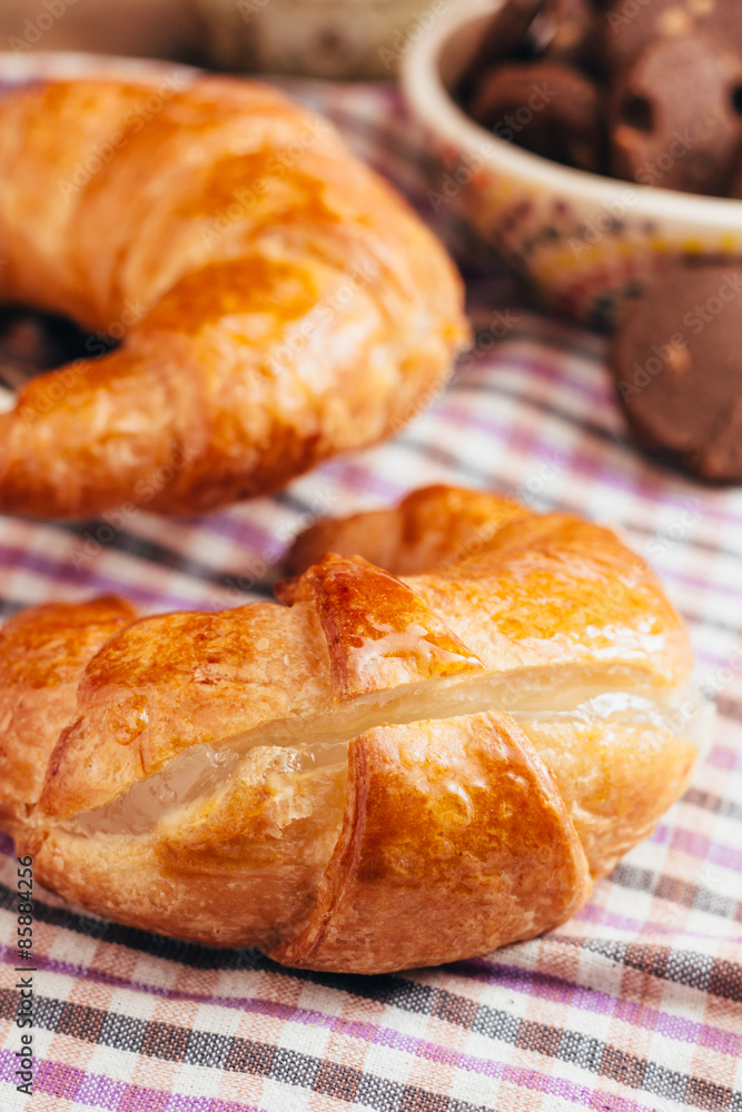 Croissant over the cloth Croissant over the cloth