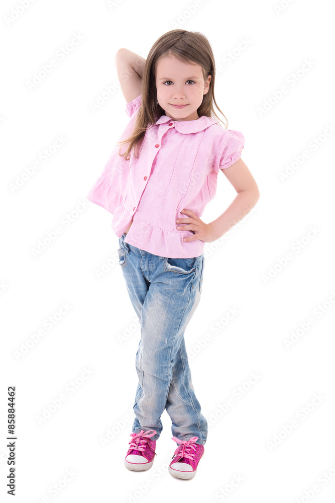 cute pretty little girl posing isolated on white cute pretty little girl posing isolated on white