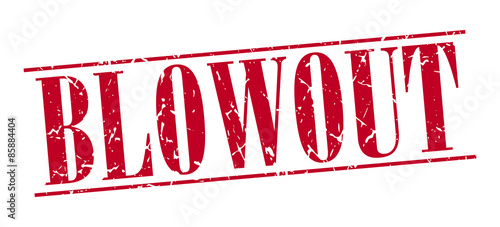 blowout red grunge vintage stamp isolated on white background