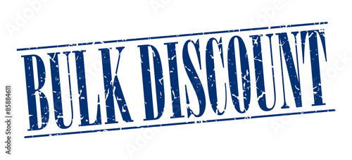 bulk discount blue grunge vintage stamp isolated on white background