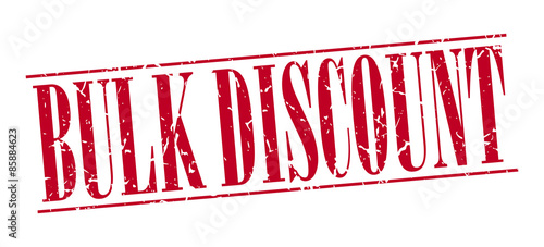 bulk discount red grunge vintage stamp isolated on white background