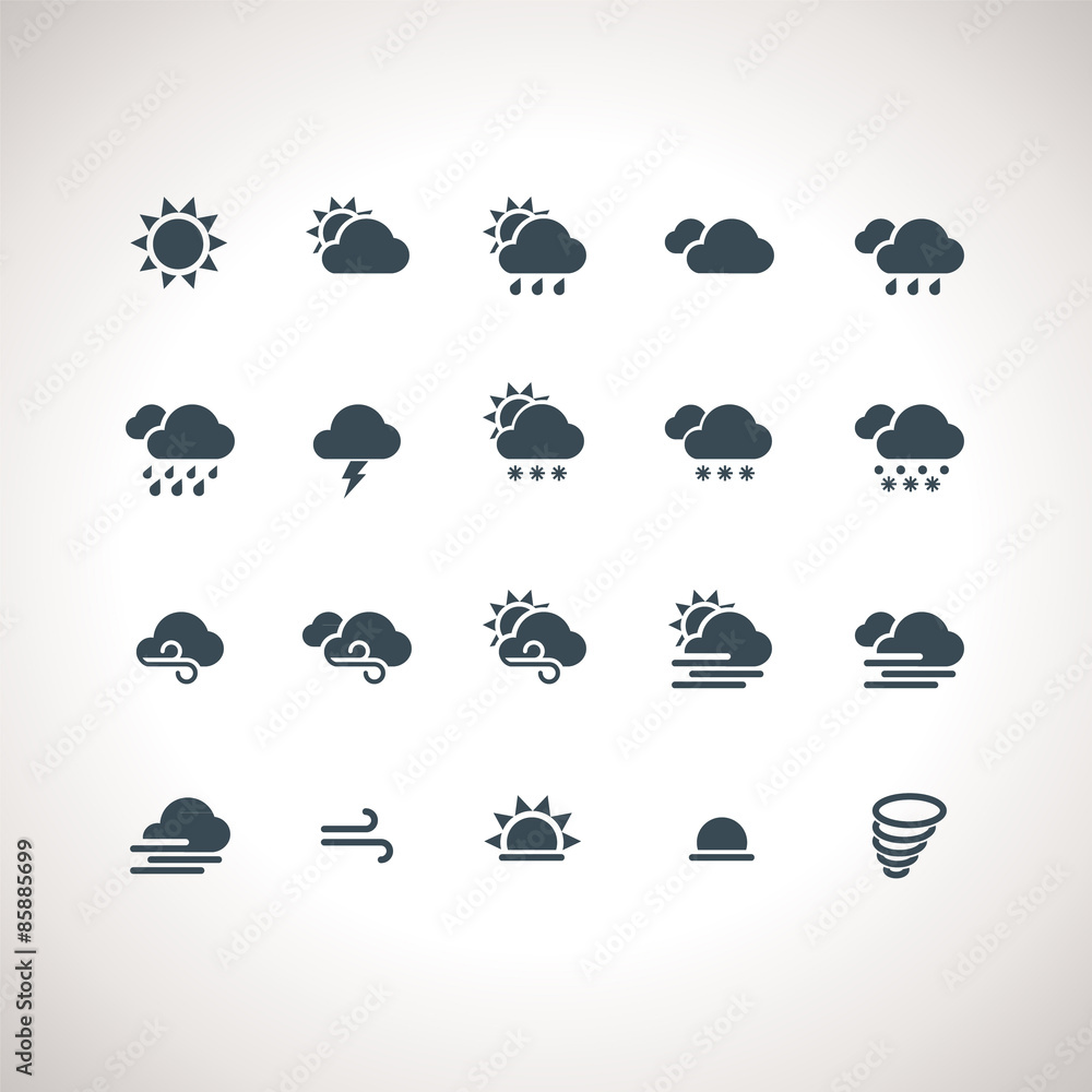 Weather Icons Set for web and mobile applications Weather Icons Set for web and mobile applications