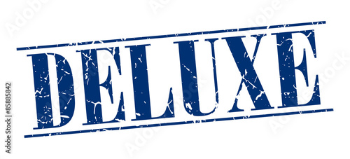 deluxe blue grunge vintage stamp isolated on white background