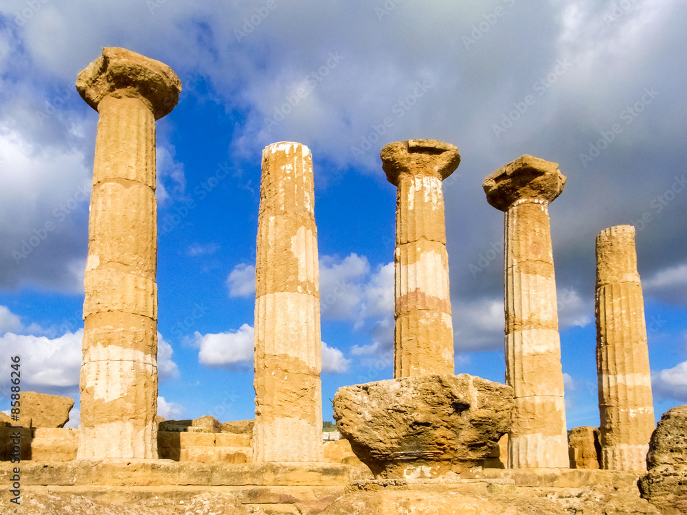 Doric columns of a greek temple