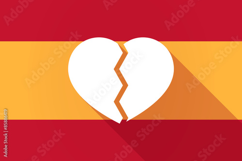 Spain  long shadow flag with a broken heart