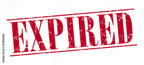 expired red grunge vintage stamp isolated on white background