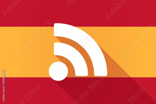 Spain long shadow flag with a RSS feed sign