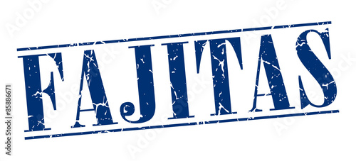 fajitas blue grunge vintage stamp isolated on white background