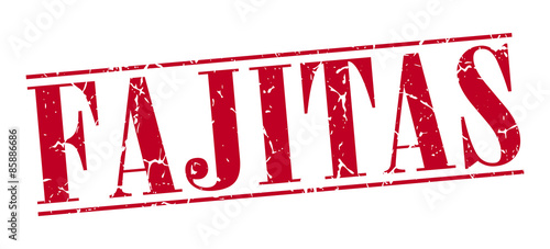fajitas red grunge vintage stamp isolated on white background