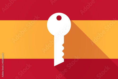 Spain long shadow flag with a key
