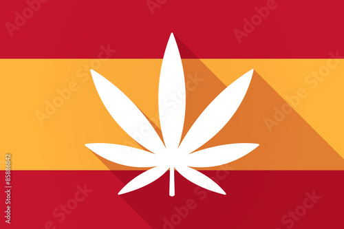 Spain  long shadow flag with a marijuana leaf