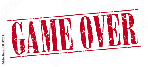 game over red grunge vintage stamp isolated on white background
