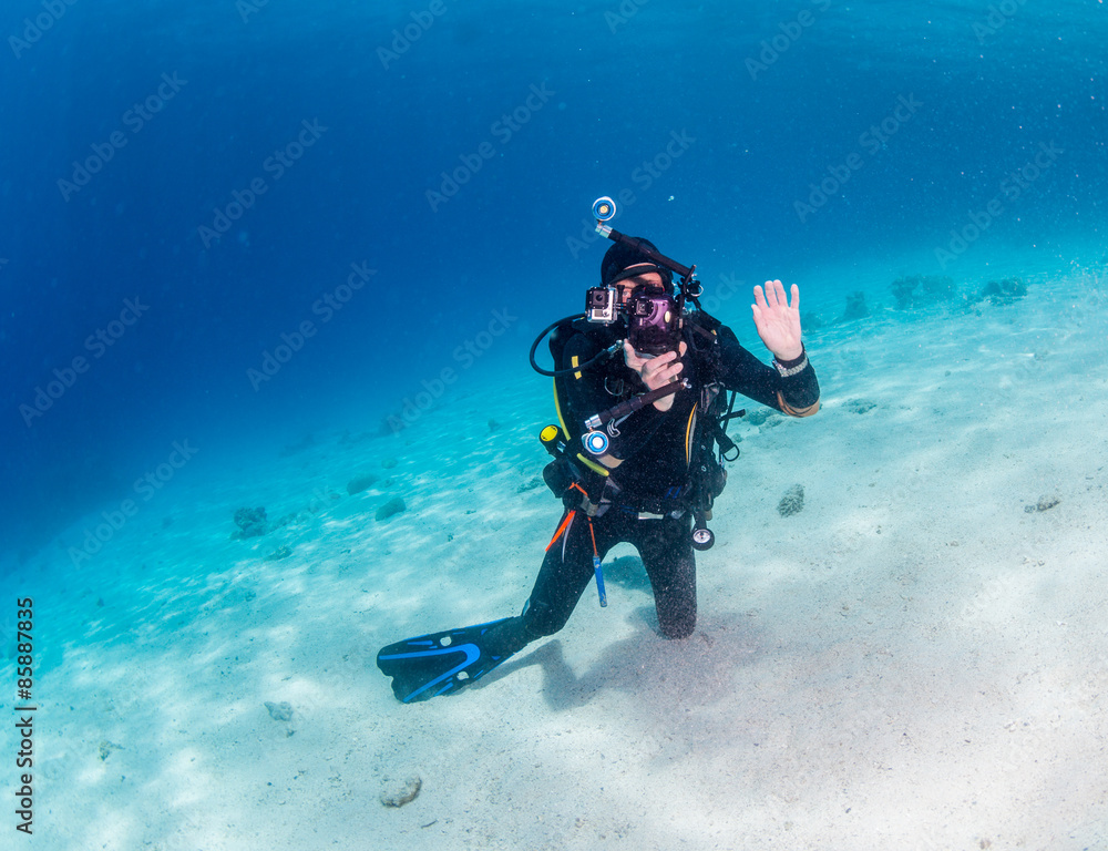 Diver on the reaf Diver on the reaf