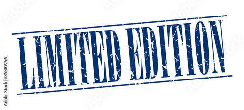 limited edition blue grunge vintage stamp isolated on white background