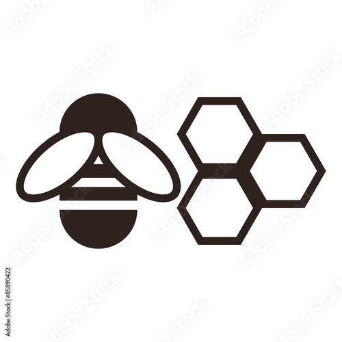 Bee and honeycomb icon