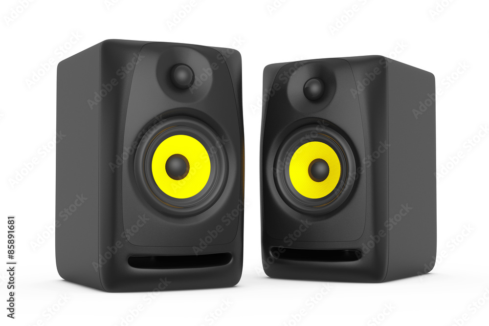 Obraz premium Closeup Audio Speakers. 3d rendering