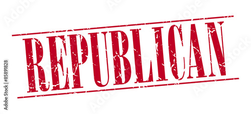 republican red grunge vintage stamp isolated on white background