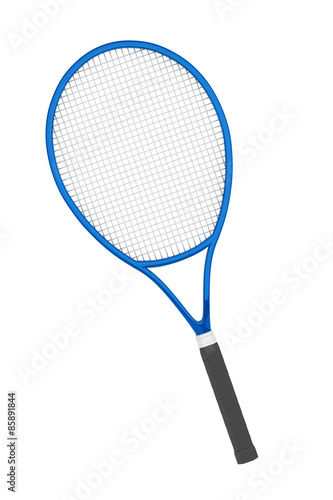 Blue Closeup Tennis Racket