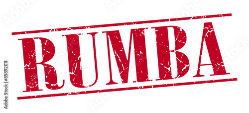 rumba red grunge vintage stamp isolated on white background