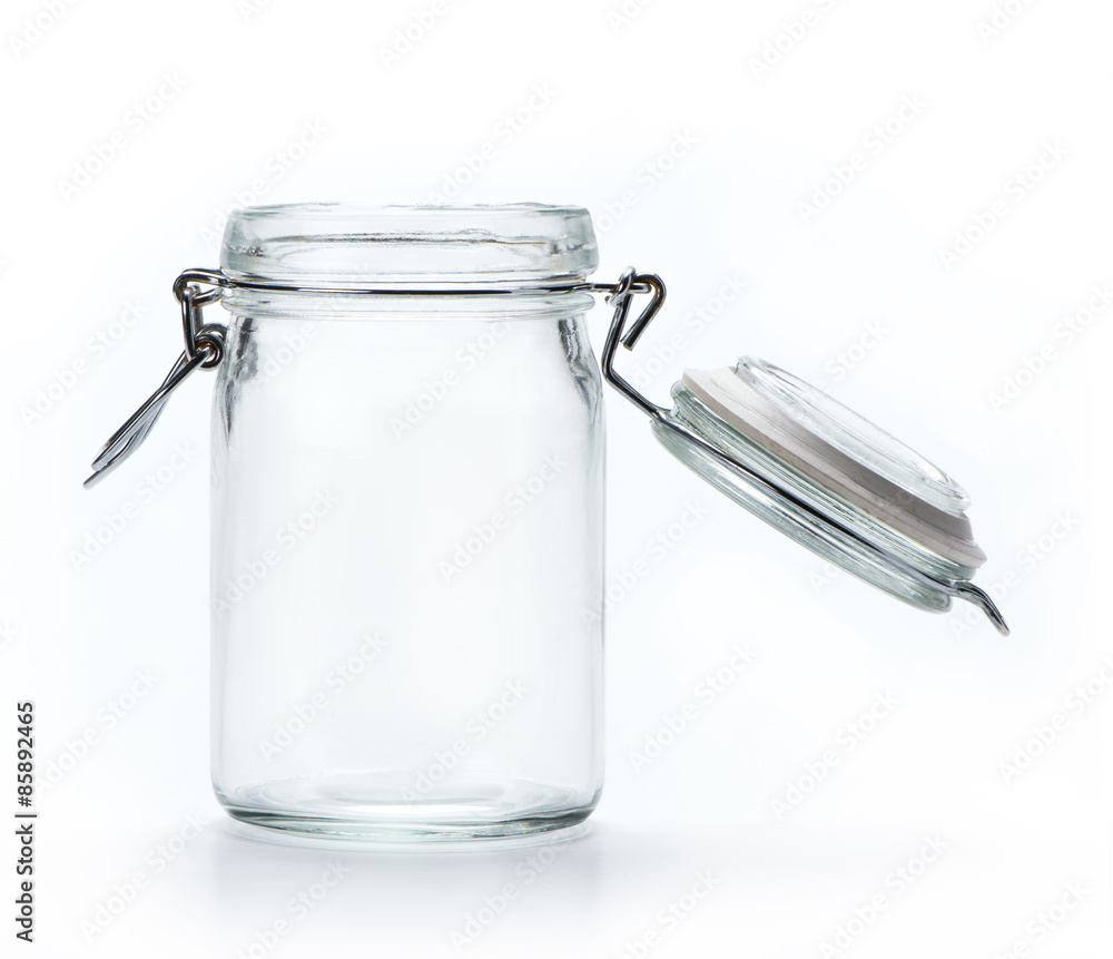 Open Glass Jar. Stock Photo