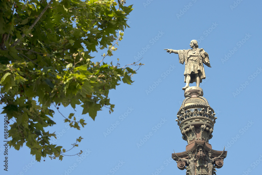 Fototapeta premium Monumento a Cristóbal Colón, Barcelona, España