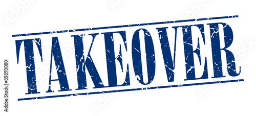 takeover blue grunge vintage stamp isolated on white background