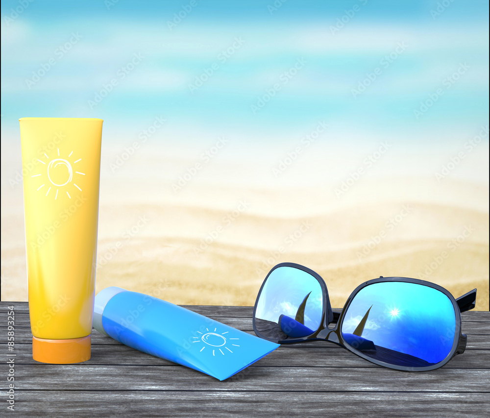 Sunscreen at the beach