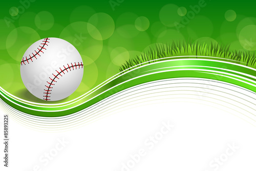 Background abstract green grass baseball ball frame illustration vector