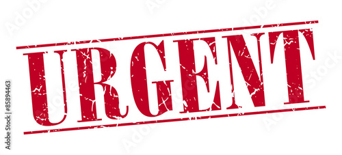 urgent red grunge vintage stamp isolated on white background