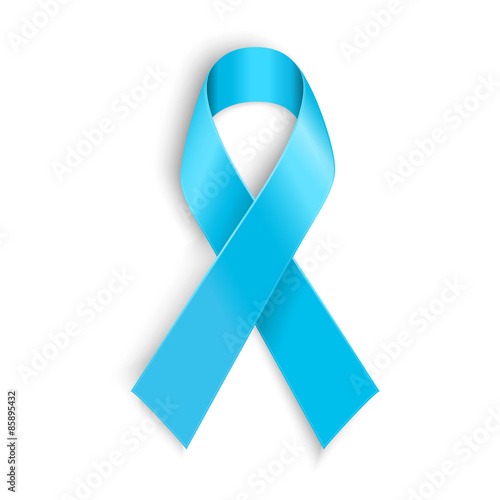 Light blue ribbon as symbol of prostate cancer