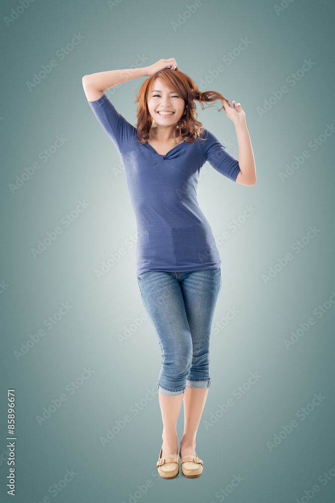 Excited Asian young girl Excited Asian young girl