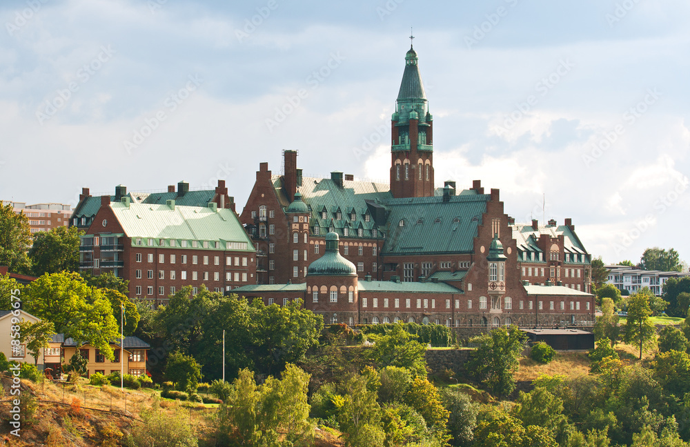 Fototapeta premium Beautiful building in Stockholm