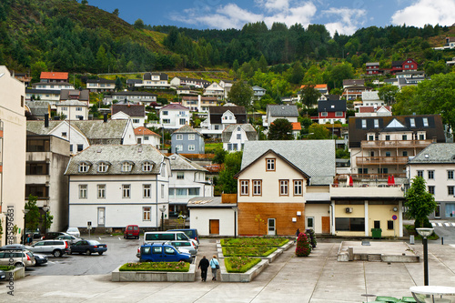 Town on a mountain slope photo