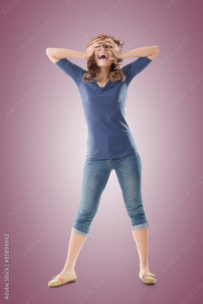 Excited Asian young girl Excited Asian young girl