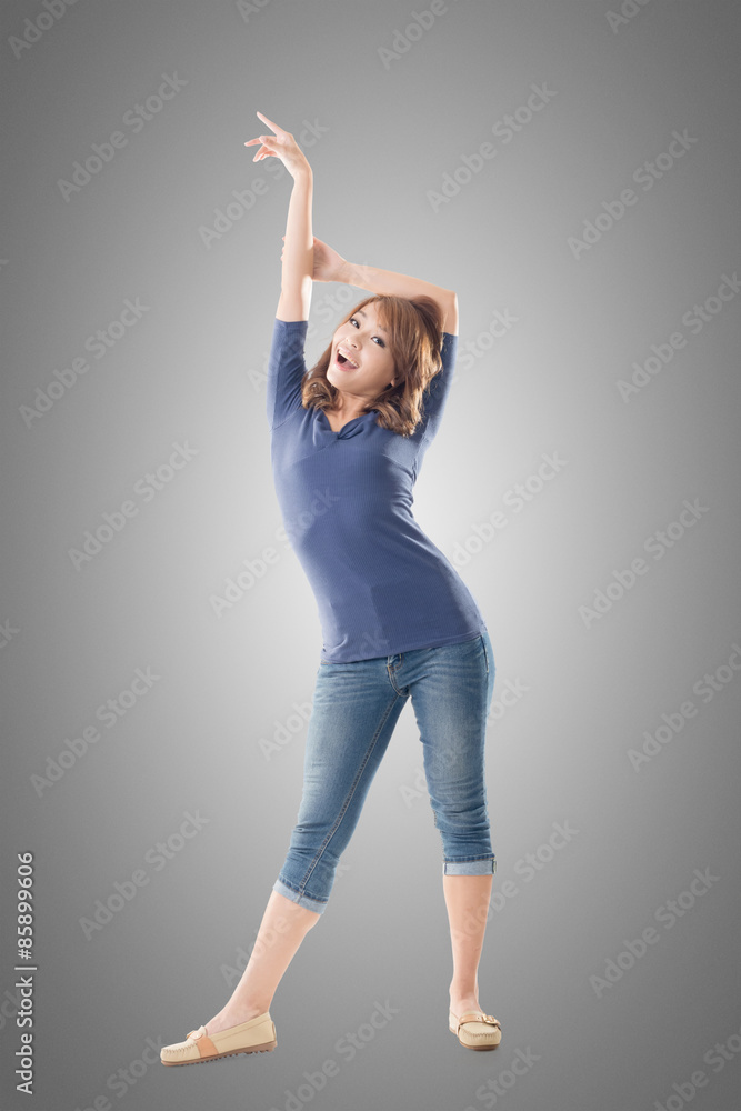 Excited Asian young girl Excited Asian young girl