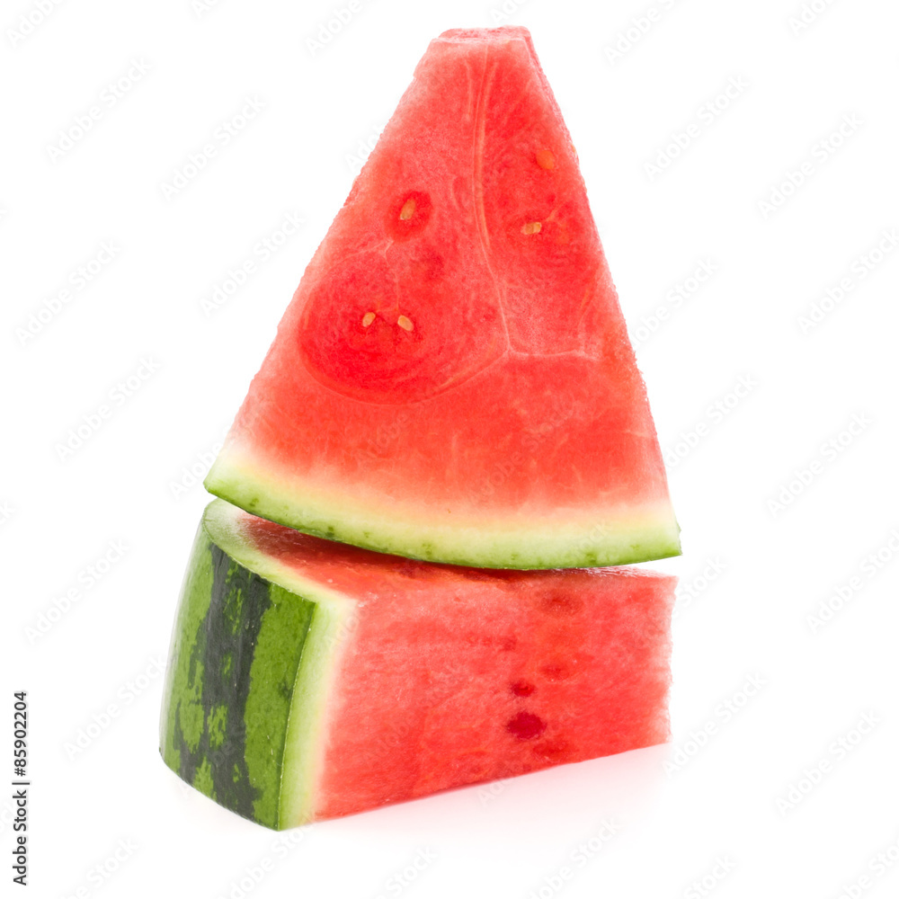 Sliced ripe watermelon isolated on white background cutout Sliced ripe watermelon isolated on white background cutout